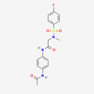 molecular formula C17H18FN3O4S B3509149 N-(4-ACETAMIDOPHENYL)-2-(N-METHYL4-FLUOROBENZENESULFONAMIDO)ACETAMIDE 