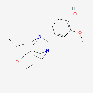 2-(4-hydroxy-3-methoxyphenyl)-5,7-dipropyl-1,3-diazatricyclo[3.3.1.1~3,7~]decan-6-one