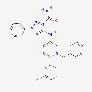 5-{2-[N-BENZYL-1-(3-FLUOROPHENYL)FORMAMIDO]ACETAMIDO}-2-PHENYL-2H-1,2,3-TRIAZOLE-4-CARBOXAMIDE