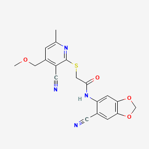 N-(6-CYANO-2H-1,3-BENZODIOXOL-5-YL)-2-{[3-CYANO-4-(METHOXYMETHYL)-6-METHYLPYRIDIN-2-YL]SULFANYL}ACETAMIDE