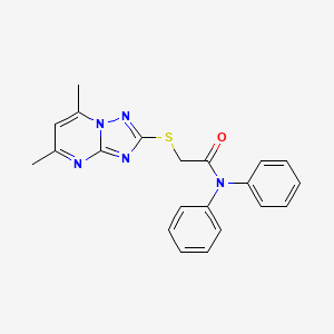 molecular formula C21H19N5OS B3509183 2-({5,7-DIMETHYL-[1,2,4]TRIAZOLO[1,5-A]PYRIMIDIN-2-YL}SULFANYL)-N,N-DIPHENYLACETAMIDE 