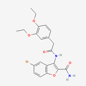 molecular formula C21H21BrN2O5 B3509194 5-BROMO-3-[2-(3,4-DIETHOXYPHENYL)ACETAMIDO]-1-BENZOFURAN-2-CARBOXAMIDE 