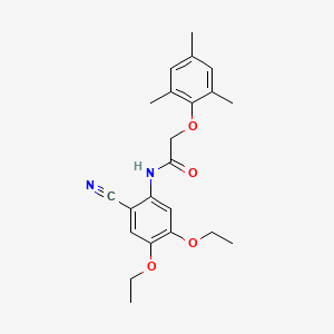 molecular formula C22H26N2O4 B3509198 N-(2-cyano-4,5-diethoxyphenyl)-2-(2,4,6-trimethylphenoxy)acetamide 