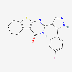 molecular formula C19H15FN4OS B3509210 2-[3-(4-fluorophenyl)-1H-pyrazol-4-yl]-5,6,7,8-tetrahydro[1]benzothieno[2,3-d]pyrimidin-4(1H)-one 