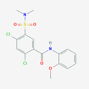 molecular formula C16H16Cl2N2O4S B3509233 2,4-dichloro-5-(dimethylsulfamoyl)-N-(2-methoxyphenyl)benzamide 