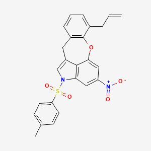 molecular formula C25H20N2O5S B3509244 7-allyl-2-[(4-methylphenyl)sulfonyl]-4-nitro-2,11-dihydro[1]benzoxepino[4,3,2-cd]indole CAS No. 5815-03-2