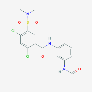 N-(3-acetamidophenyl)-2,4-dichloro-5-(dimethylsulfamoyl)benzamide