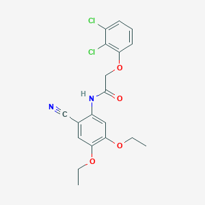 molecular formula C19H18Cl2N2O4 B3509273 N-(2-cyano-4,5-diethoxyphenyl)-2-(2,3-dichlorophenoxy)acetamide 