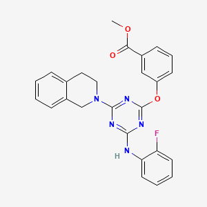 METHYL 3-({4-[(2-FLUOROPHENYL)AMINO]-6-(1,2,3,4-TETRAHYDROISOQUINOLIN-2-YL)-1,3,5-TRIAZIN-2-YL}OXY)BENZOATE