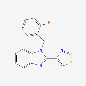 molecular formula C17H12BrN3S B3509326 1-[(2-BROMOPHENYL)METHYL]-2-(1,3-THIAZOL-4-YL)-1H-1,3-BENZODIAZOLE 