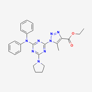 ethyl 1-[4-(diphenylamino)-6-(pyrrolidin-1-yl)-1,3,5-triazin-2-yl]-5-methyl-1H-1,2,3-triazole-4-carboxylate