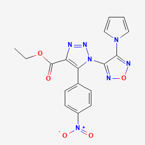 ethyl 5-(4-nitrophenyl)-1-[4-(1H-pyrrol-1-yl)-1,2,5-oxadiazol-3-yl]-1H-1,2,3-triazole-4-carboxylate