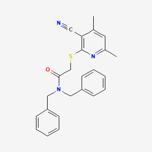 N,N-dibenzyl-2-[(3-cyano-4,6-dimethylpyridin-2-yl)sulfanyl]acetamide