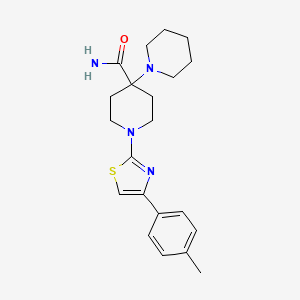 molecular formula C21H28N4OS B3509367 1'-[4-(4-METHYLPHENYL)-1,3-THIAZOL-2-YL]-[1,4'-BIPIPERIDINE]-4'-CARBOXAMIDE 