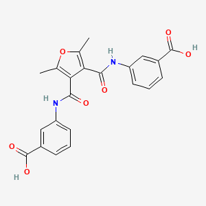 molecular formula C22H18N2O7 B3509380 3-{4-[(3-CARBOXYPHENYL)CARBAMOYL]-2,5-DIMETHYLFURAN-3-AMIDO}BENZOIC ACID 