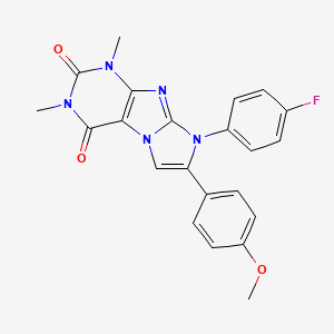 molecular formula C22H18FN5O3 B3509392 8-(4-FLUOROPHENYL)-7-(4-METHOXYPHENYL)-1,3-DIMETHYL-1H,2H,3H,4H,8H-IMIDAZO[1,2-G]PURINE-2,4-DIONE 