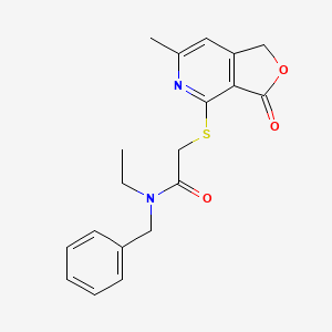 N-BENZYL-N-ETHYL-2-({6-METHYL-3-OXO-1H,3H-FURO[3,4-C]PYRIDIN-4-YL}SULFANYL)ACETAMIDE