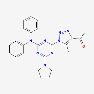 1-{1-[4-(DIPHENYLAMINO)-6-(PYRROLIDIN-1-YL)-1,3,5-TRIAZIN-2-YL]-5-METHYL-1H-1,2,3-TRIAZOL-4-YL}ETHAN-1-ONE