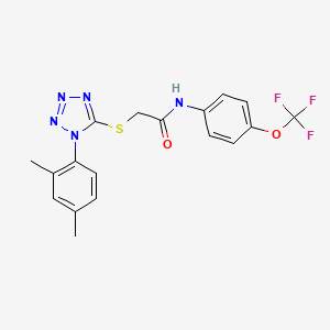 molecular formula C18H16F3N5O2S B3509409 2-{[1-(2,4-DIMETHYLPHENYL)-1H-1,2,3,4-TETRAZOL-5-YL]SULFANYL}-N-[4-(TRIFLUOROMETHOXY)PHENYL]ACETAMIDE 