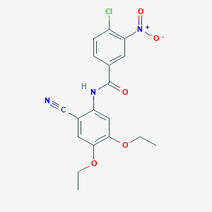 molecular formula C18H16ClN3O5 B3509442 4-chloro-N-(2-cyano-4,5-diethoxyphenyl)-3-nitrobenzamide 