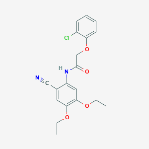 2-(2-chlorophenoxy)-N-(2-cyano-4,5-diethoxyphenyl)acetamide