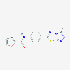 molecular formula C15H11N5O2S B350947 N-[4-(3-methyl[1,2,4]triazolo[3,4-b][1,3,4]thiadiazol-6-yl)phenyl]-2-furamide CAS No. 900763-05-5
