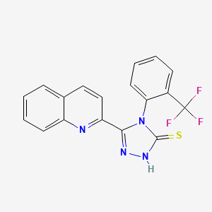 molecular formula C18H11F3N4S B3509480 5-(quinolin-2-yl)-4-[2-(trifluoromethyl)phenyl]-4H-1,2,4-triazole-3-thiol 