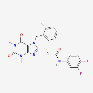 N-(3,4-DIFLUOROPHENYL)-2-({1,3-DIMETHYL-7-[(2-METHYLPHENYL)METHYL]-2,6-DIOXO-2,3,6,7-TETRAHYDRO-1H-PURIN-8-YL}SULFANYL)ACETAMIDE