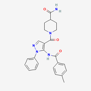 1-({5-[(4-methylbenzoyl)amino]-1-phenyl-1H-pyrazol-4-yl}carbonyl)-4-piperidinecarboxamide