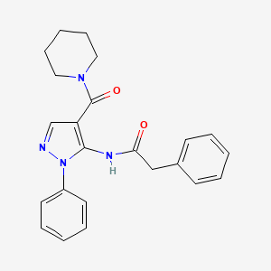 molecular formula C23H24N4O2 B3509563 2-phenyl-N-[2-phenyl-4-(piperidine-1-carbonyl)pyrazol-3-yl]acetamide 