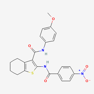 molecular formula C23H21N3O5S B3509569 N-(4-methoxyphenyl)-2-[(4-nitrobenzoyl)amino]-4,5,6,7-tetrahydro-1-benzothiophene-3-carboxamide 