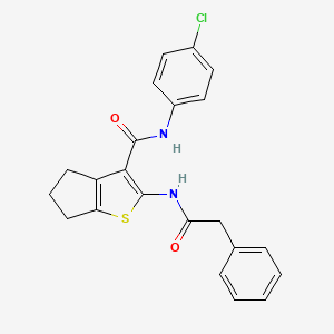 N-(4-CHLOROPHENYL)-2-(2-PHENYLACETAMIDO)-4H,5H,6H-CYCLOPENTA[B]THIOPHENE-3-CARBOXAMIDE