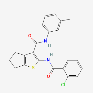 molecular formula C22H19ClN2O2S B3509592 2-(2-CHLOROBENZAMIDO)-N-(3-METHYLPHENYL)-4H,5H,6H-CYCLOPENTA[B]THIOPHENE-3-CARBOXAMIDE 