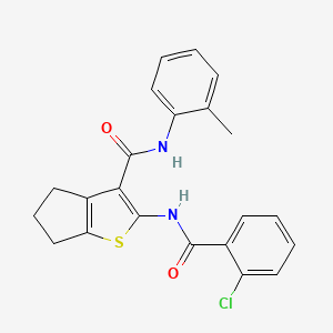 molecular formula C22H19ClN2O2S B3509593 2-[(2-chlorobenzoyl)amino]-N-(2-methylphenyl)-5,6-dihydro-4H-cyclopenta[b]thiophene-3-carboxamide 