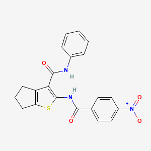 molecular formula C21H17N3O4S B3509604 2-(4-NITROBENZAMIDO)-N-PHENYL-4H,5H,6H-CYCLOPENTA[B]THIOPHENE-3-CARBOXAMIDE 