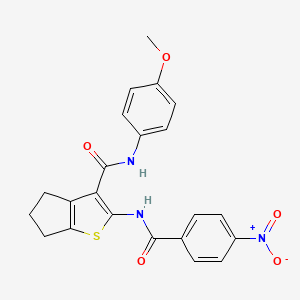 molecular formula C22H19N3O5S B3509611 N-(4-METHOXYPHENYL)-2-(4-NITROBENZAMIDO)-4H,5H,6H-CYCLOPENTA[B]THIOPHENE-3-CARBOXAMIDE 