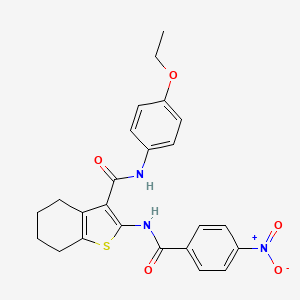 molecular formula C24H23N3O5S B3509621 N-(4-ETHOXYPHENYL)-2-(4-NITROBENZAMIDO)-4,5,6,7-TETRAHYDRO-1-BENZOTHIOPHENE-3-CARBOXAMIDE 