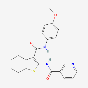 molecular formula C22H21N3O3S B3509636 N-(3-{[(4-methoxyphenyl)amino]carbonyl}-4,5,6,7-tetrahydro-1-benzothien-2-yl)nicotinamide 