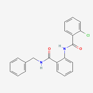 molecular formula C21H17ClN2O2 B3509666 N-[2-(benzylcarbamoyl)phenyl]-2-chlorobenzamide 