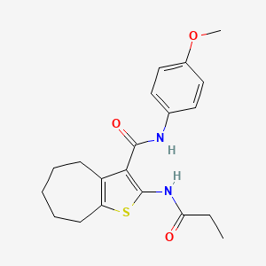 N-(4-methoxyphenyl)-2-(propanoylamino)-5,6,7,8-tetrahydro-4H-cyclohepta[b]thiophene-3-carboxamide