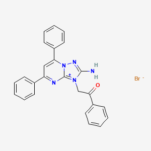 molecular formula C25H20BrN5O B3509703 2-(2-Amino-5,7-diphenyl-[1,2,4]triazolo[1,5-a]pyrimidin-3-ium-3-yl)-1-phenylethanone;bromide 