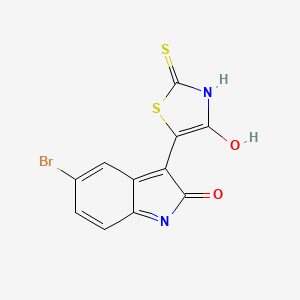 molecular formula C11H5BrN2O2S2 B3509710 5-bromo-3-(4-oxo-2-thioxo-1,3-thiazolidin-5-ylidene)-1,3-dihydro-2H-indol-2-one 