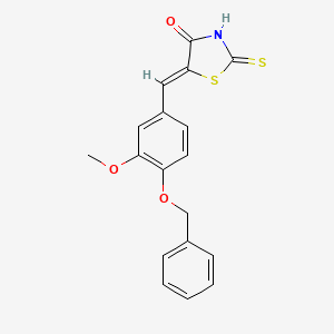 (5Z)-5-{[4-(BENZYLOXY)-3-METHOXYPHENYL]METHYLIDENE}-2-SULFANYLIDENE-1,3-THIAZOLIDIN-4-ONE