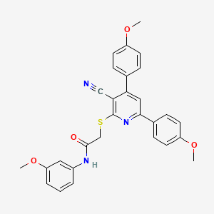 molecular formula C29H25N3O4S B3509713 2-{[3-CYANO-4,6-BIS(4-METHOXYPHENYL)-2-PYRIDYL]SULFANYL}-N~1~-(3-METHOXYPHENYL)ACETAMIDE 