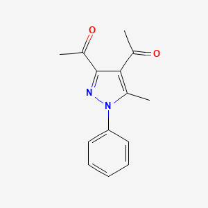 molecular formula C14H14N2O2 B3509718 1-(3-ACETYL-5-METHYL-1-PHENYL-1H-PYRAZOL-4-YL)ETHAN-1-ONE 