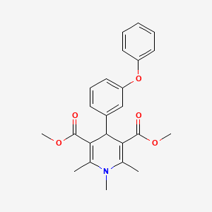 molecular formula C24H25NO5 B3509739 3,5-DIMETHYL 1,2,6-TRIMETHYL-4-(3-PHENOXYPHENYL)-1,4-DIHYDROPYRIDINE-3,5-DICARBOXYLATE 