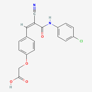 molecular formula C18H13ClN2O4 B3509756 (4-{3-[(4-chlorophenyl)amino]-2-cyano-3-oxo-1-propen-1-yl}phenoxy)acetic acid 