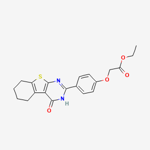 ethyl 2-[4-(4-oxo-5,6,7,8-tetrahydro-3H-[1]benzothiolo[2,3-d]pyrimidin-2-yl)phenoxy]acetate