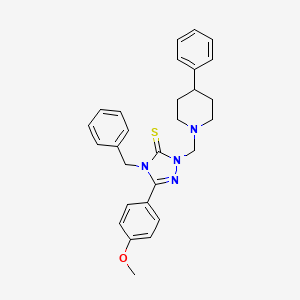 4-benzyl-5-(4-methoxyphenyl)-2-[(4-phenylpiperidin-1-yl)methyl]-2,4-dihydro-3H-1,2,4-triazole-3-thione