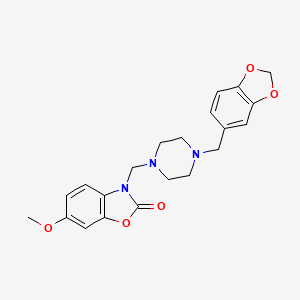 3-[[4-(1,3-benzodioxol-5-ylmethyl)piperazin-1-yl]methyl]-6-methoxy-1,3-benzoxazol-2-one